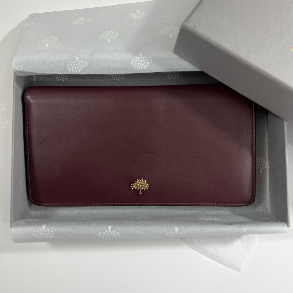 NEW Authentic Mulberry Burgundy / Navy Wallet